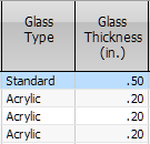 6. Glass Type
and Thickness