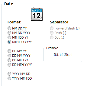 1. Date Formats